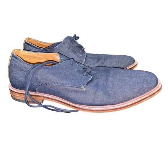 J75 By Jump Mens Primo Oxford Dress Shoes Round Toe Medium Dark Denim Size 9 - Picture 2 of 6